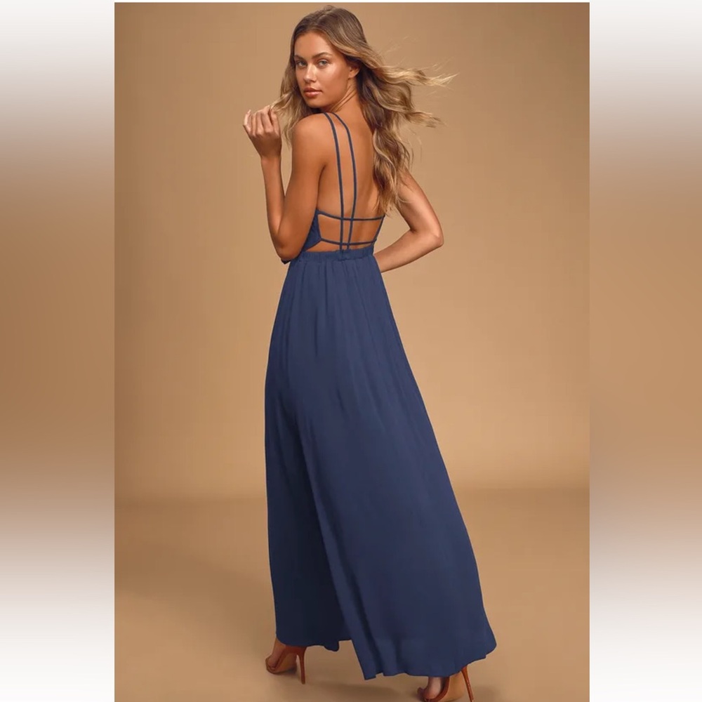Lost in Paradise Navy Blue Maxi Dress